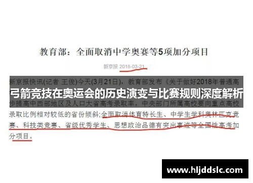 弓箭竞技在奥运会的历史演变与比赛规则深度解析